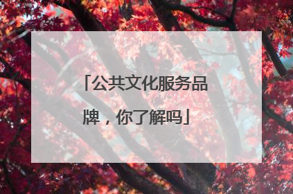 公共文化服务品牌，你了解吗