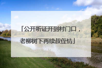公开听证开到村门口，老柳树下再续叔侄情