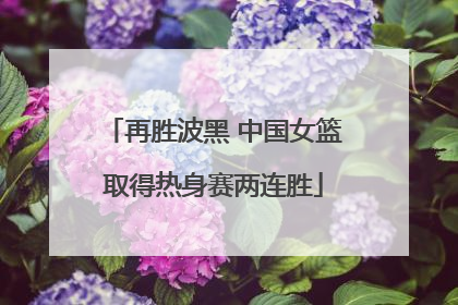 再胜波黑 中国女篮取得热身赛两连胜