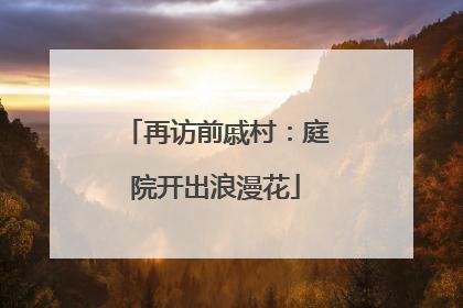 再访前戚村：庭院开出浪漫花