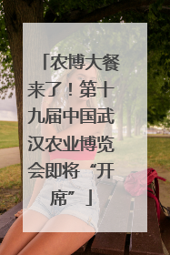 农博大餐来了！第十九届中国武汉农业博览会即将“开席”