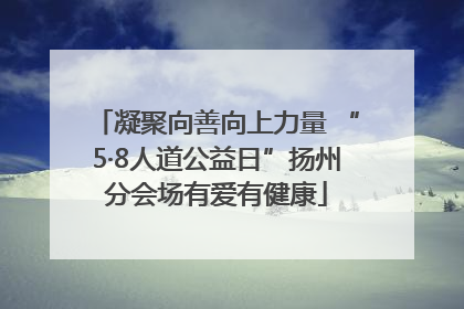 凝聚向善向上力量 “5·8人道公益日”扬州分会场有爱有健康