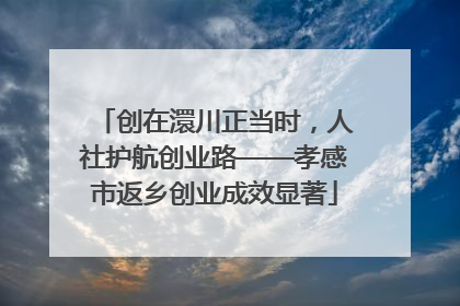 创在澴川正当时，人社护航创业路——孝感市返乡创业成效显著