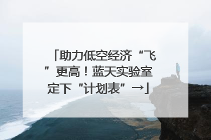 助力低空经济“飞”更高！蓝天实验室定下“计划表”→