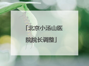 北京小汤山医院院长调整