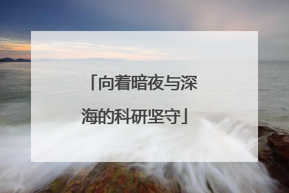 向着暗夜与深海的科研坚守