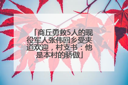 商丘勇救5人的现役军人张伟回乡受夹道欢迎，村支书：他是本村的骄傲