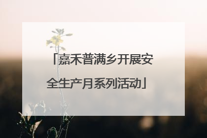 嘉禾普满乡开展安全生产月系列活动