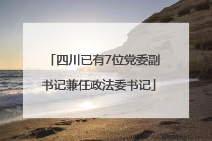 四川已有7位党委副书记兼任政法委书记