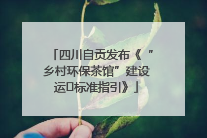 四川自贡发布《“乡村环保茶馆”建设运⾏标准指引》