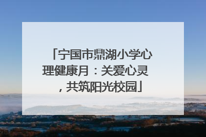宁国市鼎湖小学心理健康月：关爱心灵，共筑阳光校园