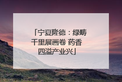 宁夏隆德：绿畴千里展画卷 药香四溢产业兴