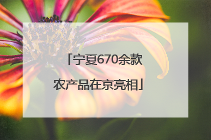 宁夏670余款农产品在京亮相