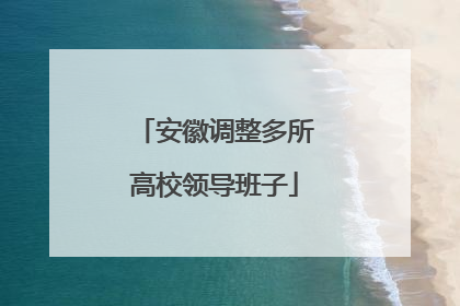 安徽调整多所高校领导班子