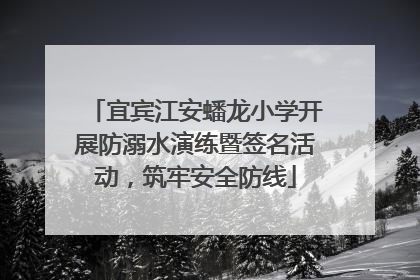 宜宾江安蟠龙小学开展防溺水演练暨签名活动，筑牢安全防线