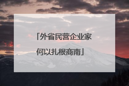 外省民营企业家何以扎根商南