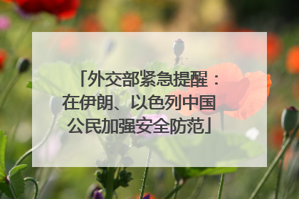 外交部紧急提醒：在伊朗、以色列中国公民加强安全防范