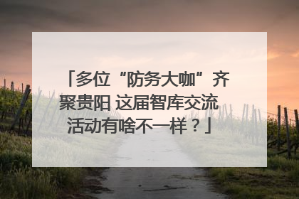 多位“防务大咖”齐聚贵阳 这届智库交流活动有啥不一样？