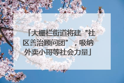 大栅栏街道将建“社区善治顾问团”，吸纳外卖小哥等社会力量