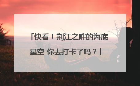 快看！荆江之畔的海底星空 你去打卡了吗？