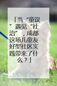 当“童议”遇见“社治”，成都这场儿童友好型社区实践带来了什么？