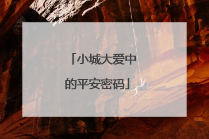 小城大爱中的平安密码