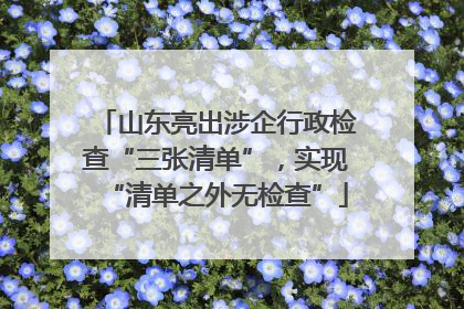山东亮出涉企行政检查“三张清单”，实现“清单之外无检查”
