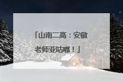 山南二高：安徽老师亚咕嘟！