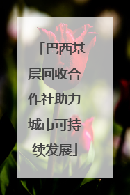 巴西基层回收合作社助力城市可持续发展