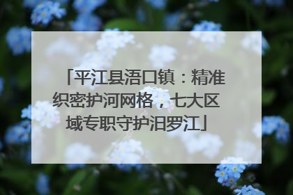 平江县浯口镇：精准织密护河网格，七大区域专职守护汨罗江