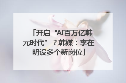 开启“AI百万亿韩元时代”？韩媒：李在明设多个新岗位