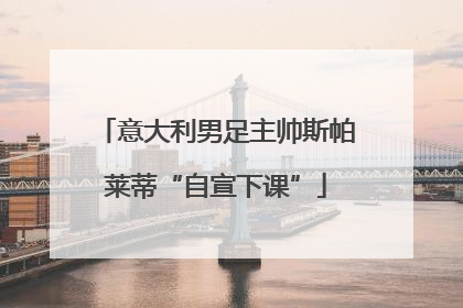 意大利男足主帅斯帕莱蒂“自宣下课”