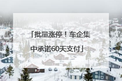 批量涨停！车企集中承诺60天支付