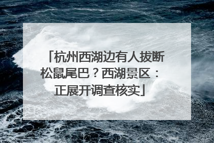 杭州西湖边有人拔断松鼠尾巴？西湖景区：正展开调查核实