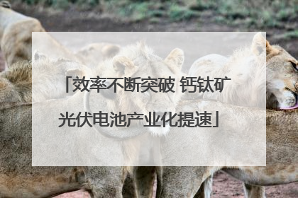 效率不断突破 钙钛矿光伏电池产业化提速