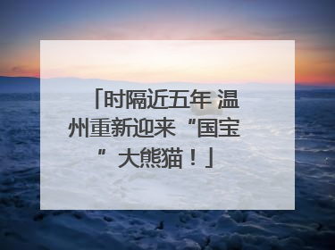 时隔近五年 温州重新迎来“国宝”大熊猫！