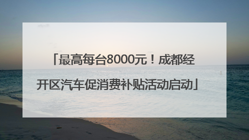 最高每台8000元！成都经开区汽车促消费补贴活动启动