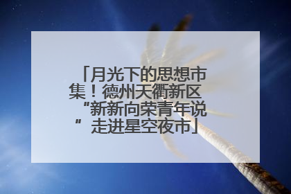 月光下的思想市集！德州天衢新区“新新向荣青年说”走进星空夜市