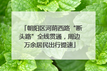 朝阳区河荫西路“断头路”全线贯通，周边万余居民出行提速