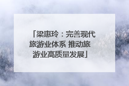梁惠玲：完善现代旅游业体系 推动旅游业高质量发展