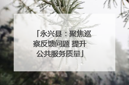 永兴县：聚焦巡察反馈问题 提升公共服务质量