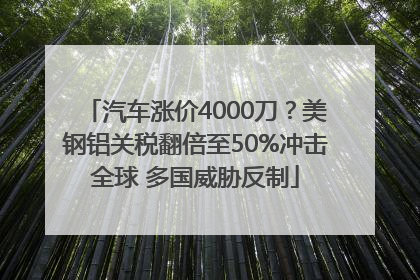 汽车涨价4000刀？美钢铝关税翻倍至50%冲击全球 多国威胁反制