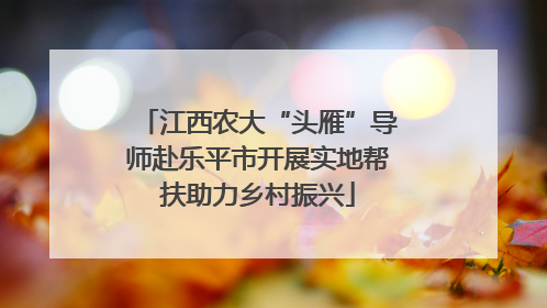 江西农大“头雁”导师赴乐平市开展实地帮扶助力乡村振兴