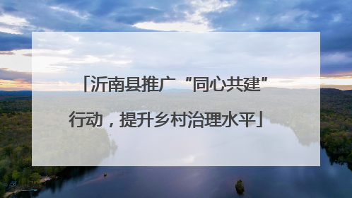 沂南县推广“同心共建”行动，提升乡村治理水平
