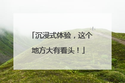 沉浸式体验，这个地方大有看头！