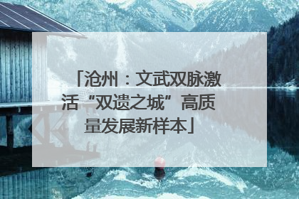 沧州：文武双脉激活“双遗之城”高质量发展新样本