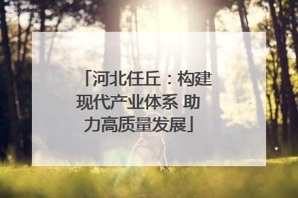 河北任丘：构建现代产业体系 助力高质量发展