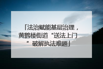 法治赋能基层治理，黄鹤楼街道“送法上门”破解执法难题