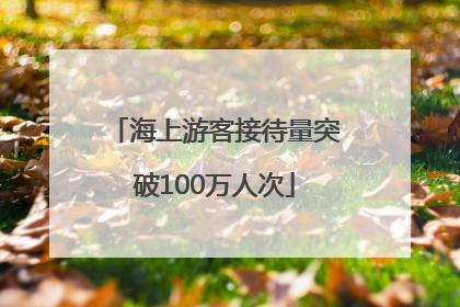 海上游客接待量突破100万人次