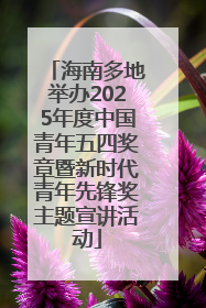海南多地举办2025年度中国青年五四奖章暨新时代青年先锋奖主题宣讲活动